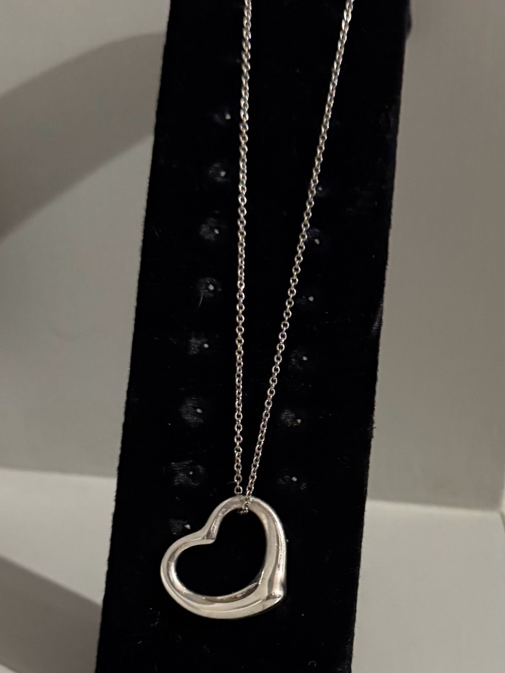 Tiffany & Co. Silver Open Heart Pendant Necklace | Medium